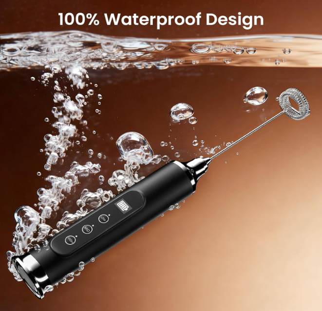 Handheld drink mixer for protein powder and matcha
